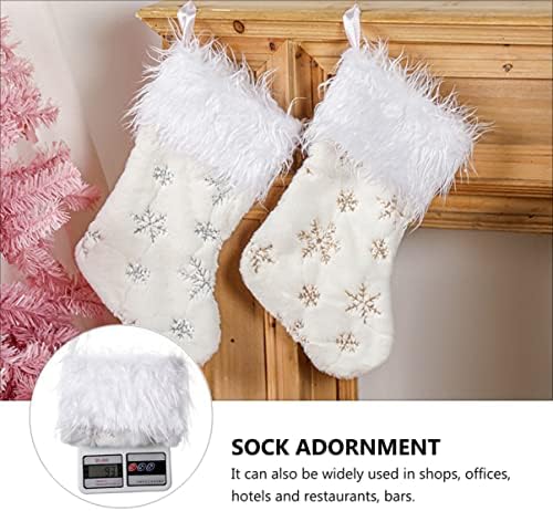 NOLITOY 1pc viseće čarape divan Božić Candy Family Faux poklon čarapa dekoracije Snowy Božić Lovely Decor torbe