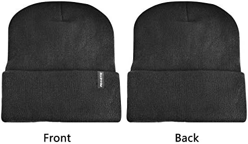 PRAVETTE zimska kapa sa toplom podstavom - uniseks pletene kape za muškarce i žene, crna / siva