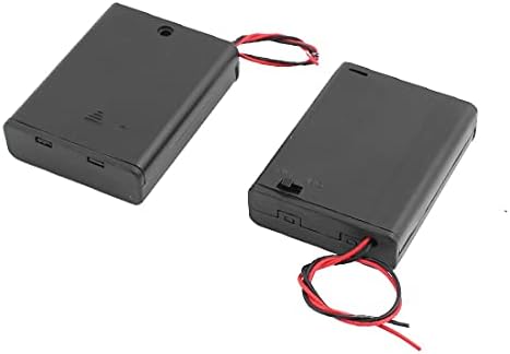 Novi Lon0167 2 kom ON / OFF prekidač 2 žice baterija držač kutija w poklopac za 3 x 1.5 V AA