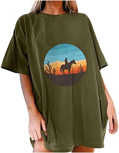 Ženska majica zapadne pustinje Cactus retro zalazak sunca kaktusa Grafička majica casual bluza vrhovi ties