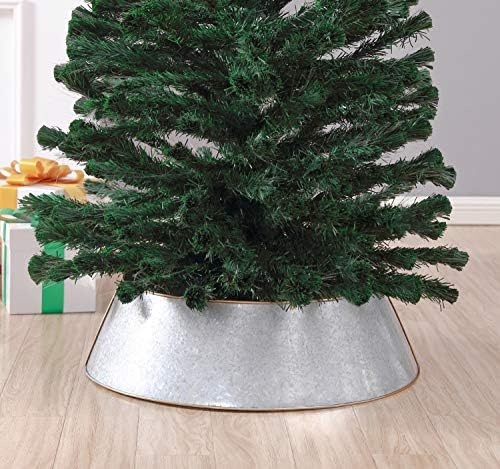 Fannco Styles Modern Gold Rim pocinčano božićno drvo ovratnik 10 Visoko - sivi prsten za božić, kuću, praznični
