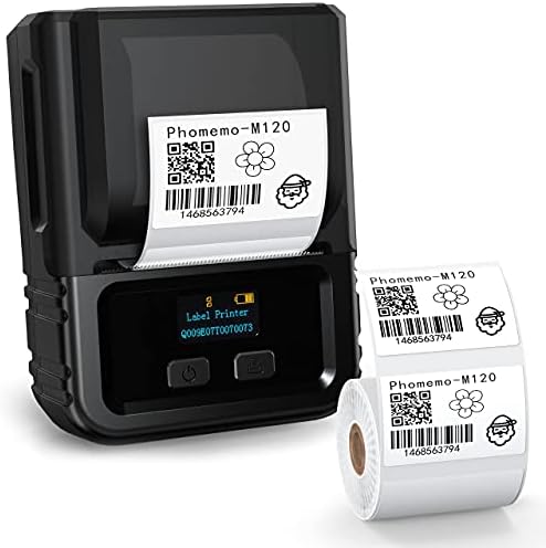 Phomemo M120 Proizvođači etiketa, Bluetooth Mašina za izradu naljepnica prijenosni štampač adresnih
