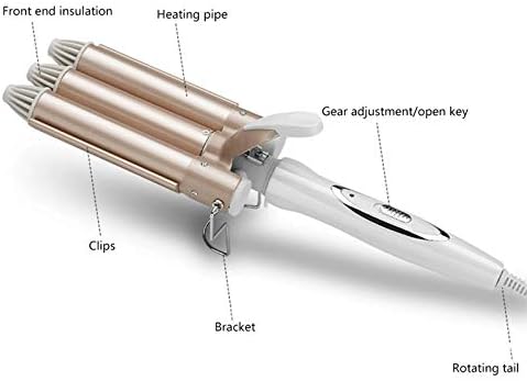 SDFGH Curling Iron keramička trostruka bačva za kosu Styler kosa valovita za oblikovanje za kosu za kosu za kosu električne kovrče profesionalne alate za kosu
