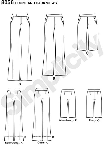 Jednostavnost 8056 Ženske pantalone i kratke hlače Šiveće uzorke, veličine 20W-28W