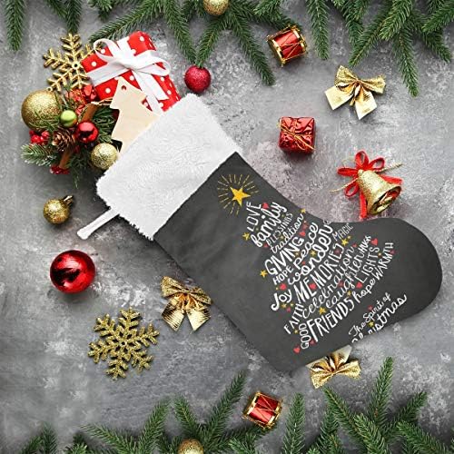 Pimilagu nadahnjujuće rukopisne riječi božićne božićne čarape 1 pakovanje 17.7 , viseći čarape za božićnu