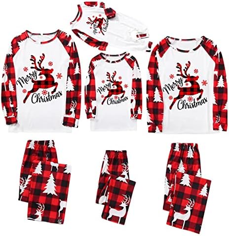 Usklađivanje obiteljske božićne pidžame Men Daddy Print bluza PJS set hlače Porodična pidžama Loungewear