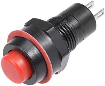 uxcell 10kom 10mm trenutni 2p plastike Mini okrugli taster Switch Red SPST Nomally Open