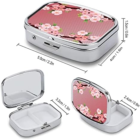 Kutija za organizatore pilula kutija za pilule Pink Peach Blossom prijenosni dnevni držač za pilule