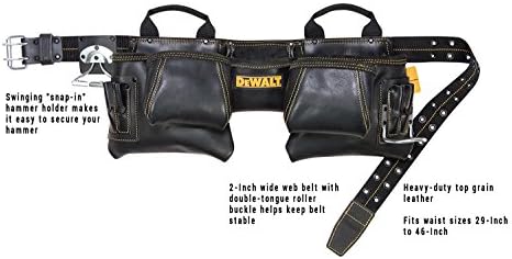 DEWALT DG5433 torba za alate, 10 džep, vrhunska koža, crna, žuta