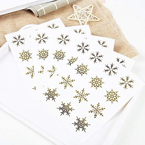 Set od 300kom, Snowflake dekorativni Zlatni krug koverte Seals naljepnice samoljepljive univerzalne zaptivne