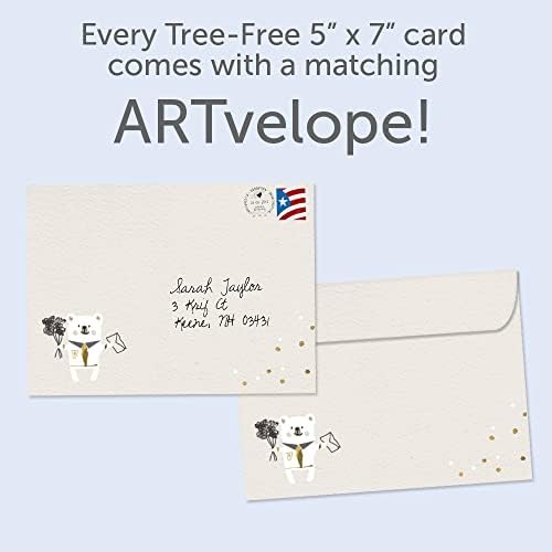 Čestitke bez drveća kartice za zahvalnost nastavnika - umjetnički dizajn - 1 kartica + odgovarajuće koverte