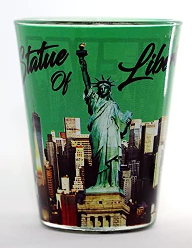New York Green Skyline SOL izvan Photo Letters Inside Shot Glass