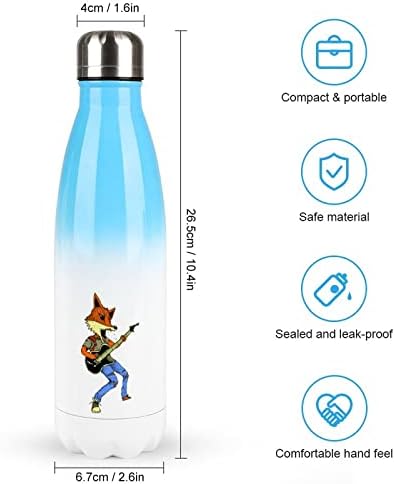 Foxy Fox Playing Guitar 17oz Sportska boca za vodu od nehrđajućeg čelika Vakuum izolirana cola oblik za višekratnu