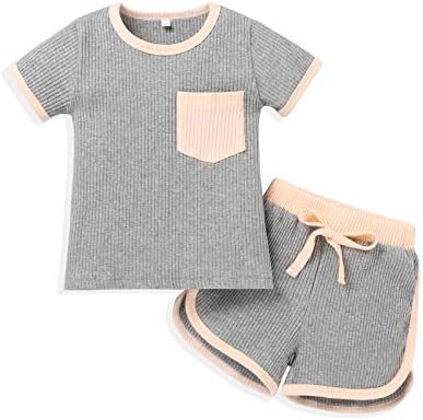TODDLER Djevojke za djecu 6 mjeseci-4T Slatka novorođenčad ljetne odjeće Postavljaju casual džep pamučne