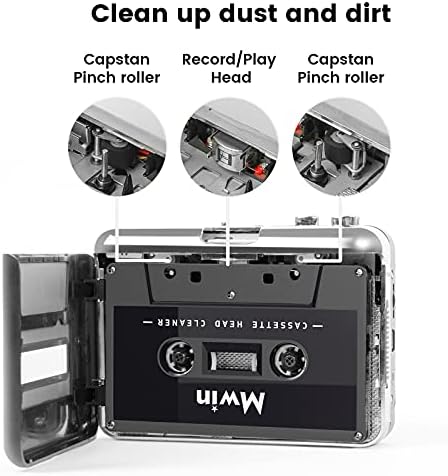 Mwin Audio Cassette glava za čišćenje staza za čišćenje W / 1 Čišćenje tekućine za čišćenje Kit za održavanje vlažnog održavanja, čistač za kasetu traka / bumbox / paluba / diktafon