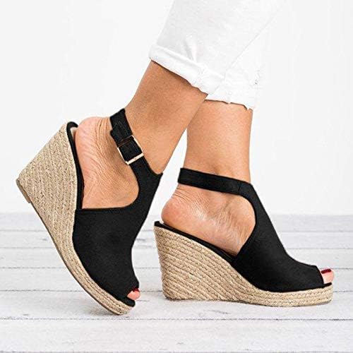 Fupinodd sandale za žene Ljeto, ženske komade sa niskim petom sandale za žene sandale kline kopče gležnjače