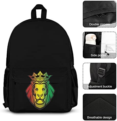 Lion Rasta ruksaci za glavu kompleti za školska putovanja Daypack Prints torba za knjige sa torbom