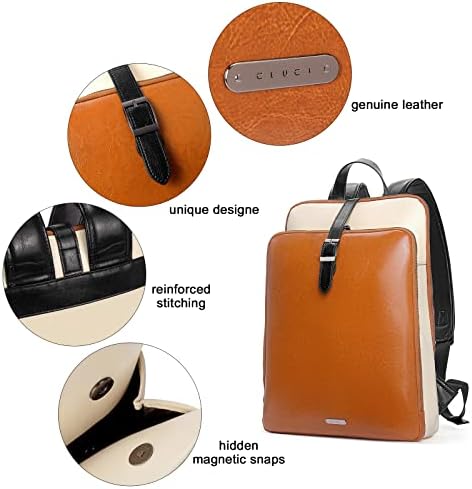 CLUCI kožna torba za laptop ruksak za žene 15,6 inčni putni ruksak za računare Radna torba