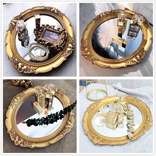 schonee Vintage izrezbareno ukrasno zidno ogledalo, viseće ogledalo za komoda dekor spavaća soba dnevni boravak, kozmetički nakit komoda Organizator