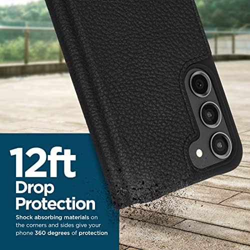 Case-Mate Samsung Galaxy S23 Case [6.1] [12ft zaštita od pada] [bežično punjenje] crna kožna torbica za Folio