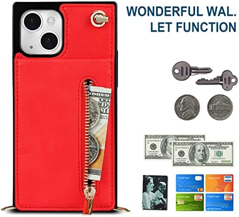 Jaorty Crossbody torbica za novčanik za iPhone 13 futrola sa držačem za kartice kožna Pu Flip