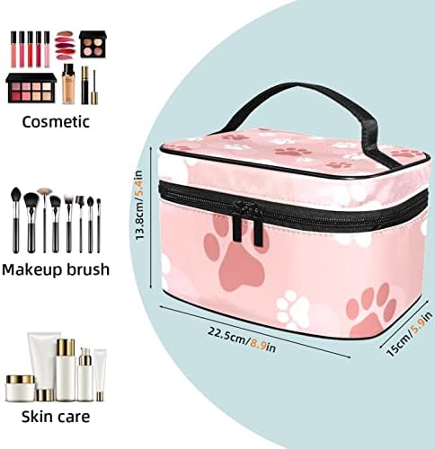 Toaletna torba, putni šminka kozmetička torba za žene muškarci, ružičasti bijeli životinjski šap za
