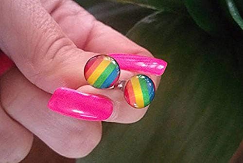 Nerđajući čelik Fashion Rainbow Ear Stud naušnica za Gay & Lesbian Pride