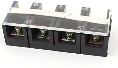 Iivverr dvoredni 4-pozicioni prozirni poklopac konektor za vijčane Priključne blok trake Crni 600v