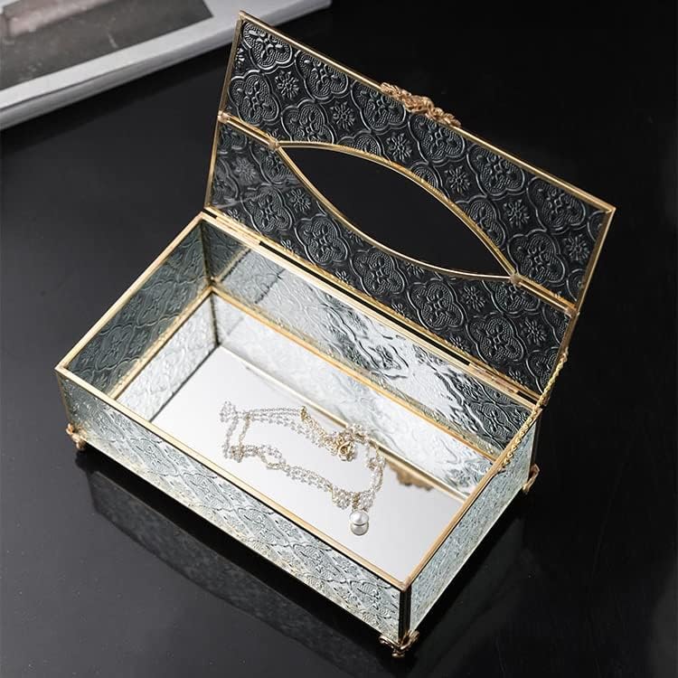 Gretd Gold Stock Collofane kutija za tkivo bakrene trake Dekorativno urezano kutija za pohranu Kućni