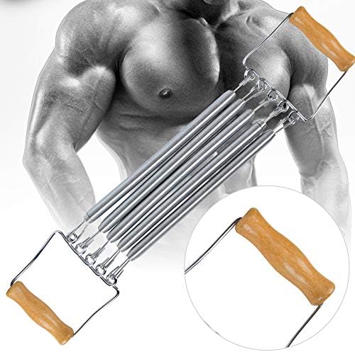 Pissente Fitness ekspander za prsa, razvijač opružnih grudi sa drvenom ručkom, vježbač za grudi sa uklonjivom oprugom, vježba za mišiće u domaćinstvu fitnes ručni hvatač za muškarce Fitnes trening mišića leđa