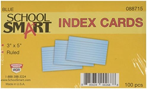 Školska Smart 90 vladala indeksna kartica, 3 x 5 inča, plava, pakovanje od 100 komada