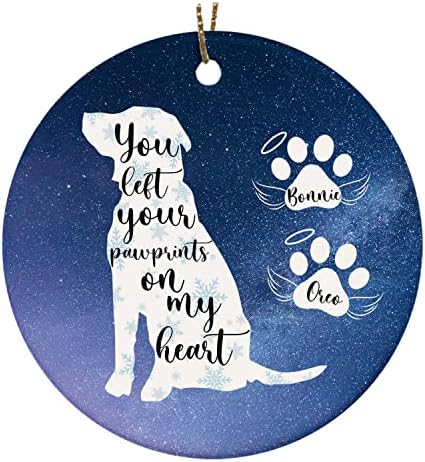 Memorijalni Ornament | lijevi otisci šapa na našim srcima Ornament| Roman Memorijalni pas za kućne ljubimce|