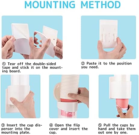 Dispenzer za vizije od 5oz - 7oz konus ili ravne donje šalice, tip papirnog papira za jednokratnu ploču za jednokratnu upotrebu (bijeli)