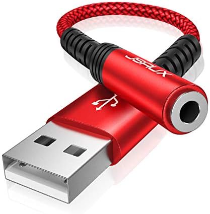 JSAUX USB do 3.5 mm Jack Audio Adapter, USB do Audio jack Adapter slušalice, USB-A do 3.5 mm TRRS 4-polni ženski,