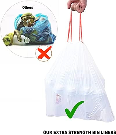 BEIDOU-PAC 8-10 GALON Torbe za smeće, 120 brojeva, višestruke vrećice za smeće, velike kuhinje, mirisne vrećice bez mirisa i teške bijele plastične vreće za hranu za kupaonicu uredski otpad