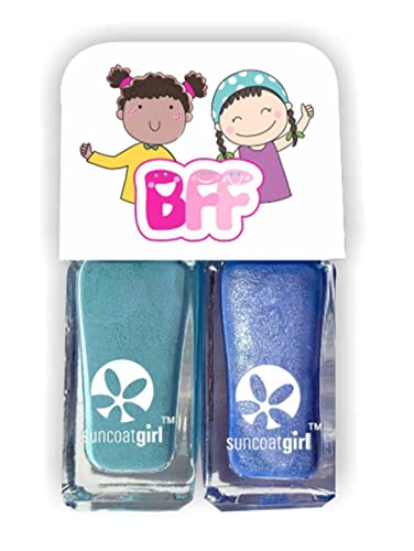 Suncoatgirl Kids lak za nokte BFF Glitter Glam duo Set-siguran netoksični lak za nokte na bazi vode,