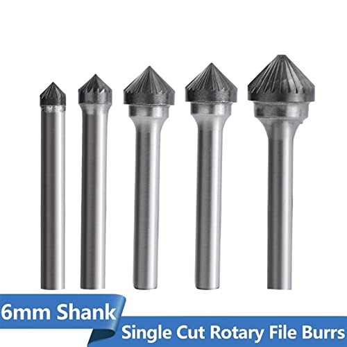 Rotary File Burrs 6mm Shank Single Cut Carbide Burr Bit Tip K Rotary Milling za metalni alat za obradu drveta 1kom