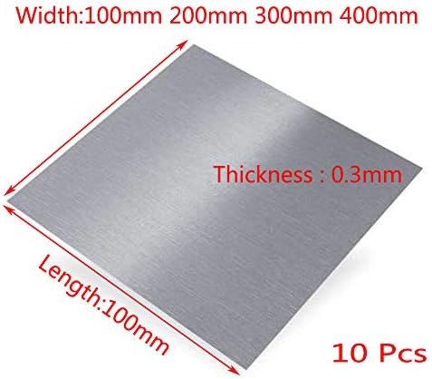 Zerobegin ploča od čistog aluminijuma, aluminijum lim, za mašinske radionice i metalne radove, Debljina: 0,3 mm, Širina 100 mm