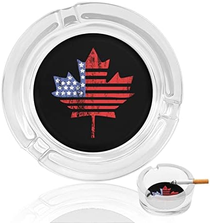 USA Kanada javorov zastava za zastavu Glass pepeo u okruglom pepelom Case Ashtray za hotel Početna