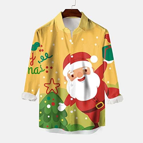 Wybaxz 2022 Božićni muškarci Ležerne prilike dugih rukava Jesen zimski božićni 3D tiskane majice
