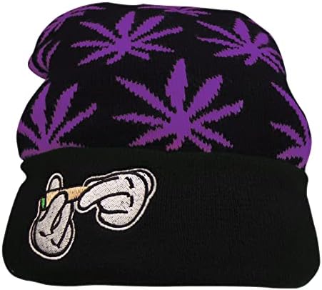 Izus marihuana korov manžet Beanie-Hat - pleteni zimski kapu za žene muškarci