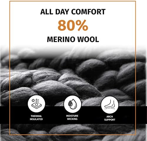 Zabavni prsti 3 para termoizolovanih 80% Merino vunenih čarapa za muškarce, veličina za planinarenje