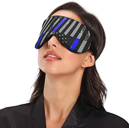 Unisex Sleep Maska za oči tanko plava-linija-zastava-policija za spavanje Spavaća maska ​​Komforno omot