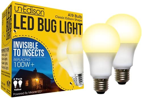 Un-Edison A19 LED bug Light-zamjenjuje 100w-Žuti spektar E26 Srednja Vanjska sijalica za terasu