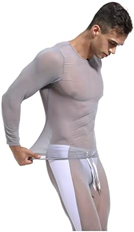 BMISEGM majice za muškarce Mrežna prozirna visoka elastična muška fitnes trčanje biciklistički sportski