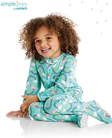 Jednostavne radosti Carterove pidžame sa nogama od poliesterskog dresa i djevojčica, pakovanje od 3 komada
