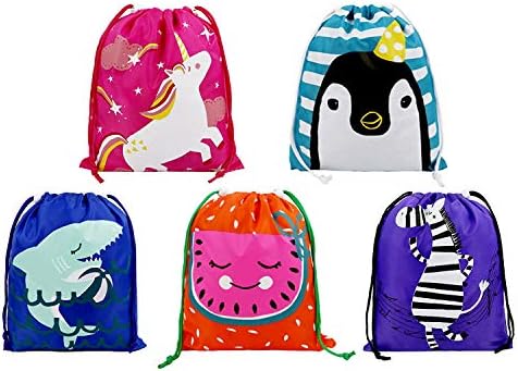 Beegreen vezice torbe za zabavu favorizira 10 paketa 5 dizajna, Cartoon poklon torbe za slatkiše, torbe za poslastice