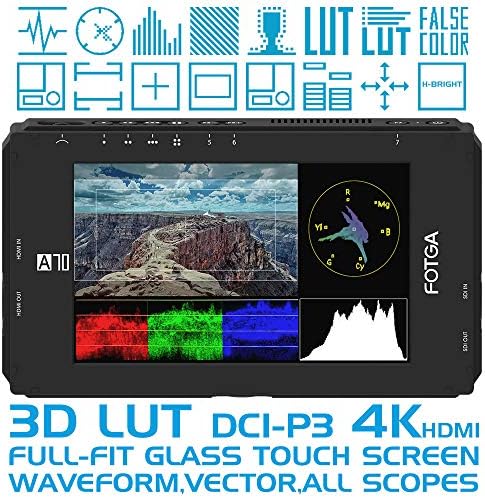 Fotga a70tls 7-inčni FHD IPS video Monitor na ekranu osetljivom na dodir,talasni oblik,vektor,3d LUT, 3G SDI & HDMI 4K ulaz/izlaz,FHD, ploča sa dvostrukom baterijom fr DSLR kino Kamera
