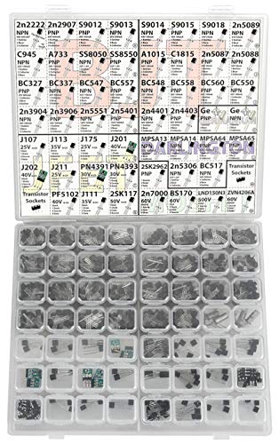 Ultimate tranzistorski asortiman Kit, 686 kom, 54 tipa, BJT, MOSFET, Germanium, Darlington, JFET uklj. 30 PCS