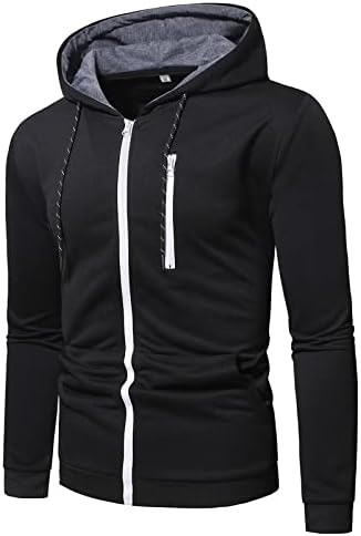 XZHDD jakne sa kapuljačom za mens, pad zimskih boja blok patchwork dukserišta Sportski casual dukseri